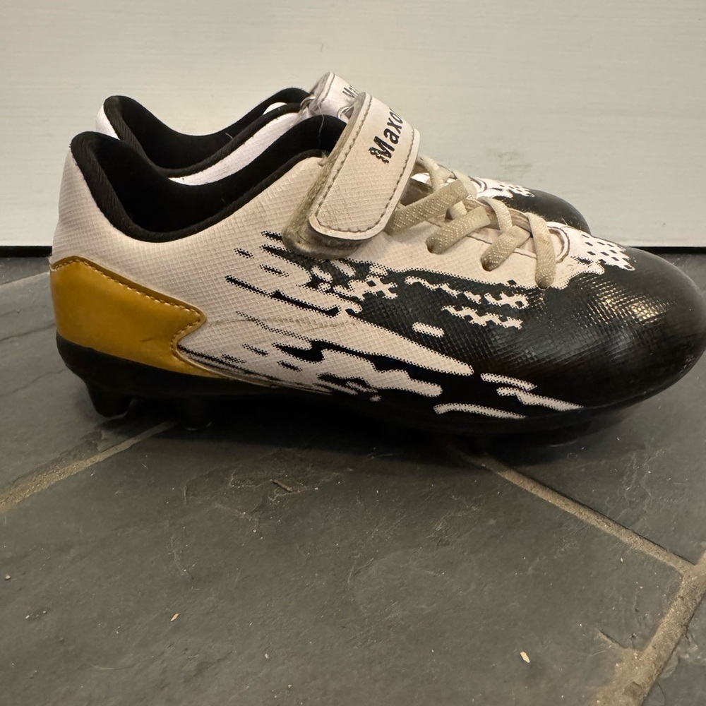 Kids Soccer Cleats - Black, White, and Yellow